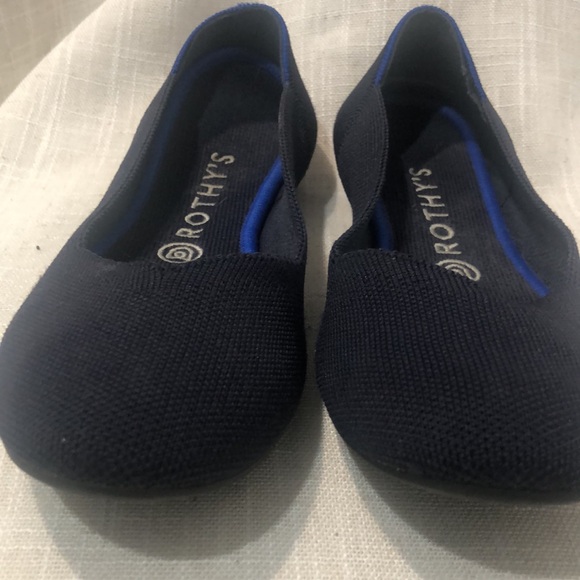 Rothy’s The Flat Round Toe Size 9 Navy Solid - Picture 2 of 10